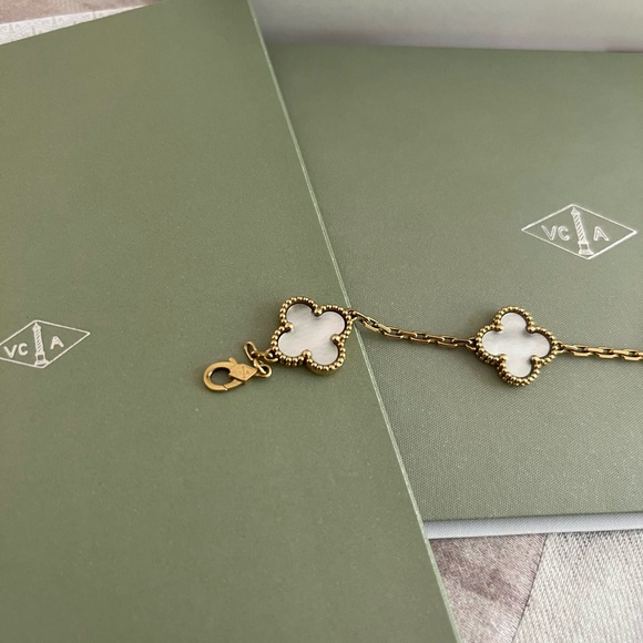 Van cleef 5 motif Alhambra bracelet AUTHENTIC - Picture 2 of 7